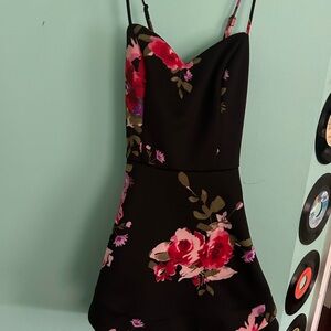 Floral Black Dress